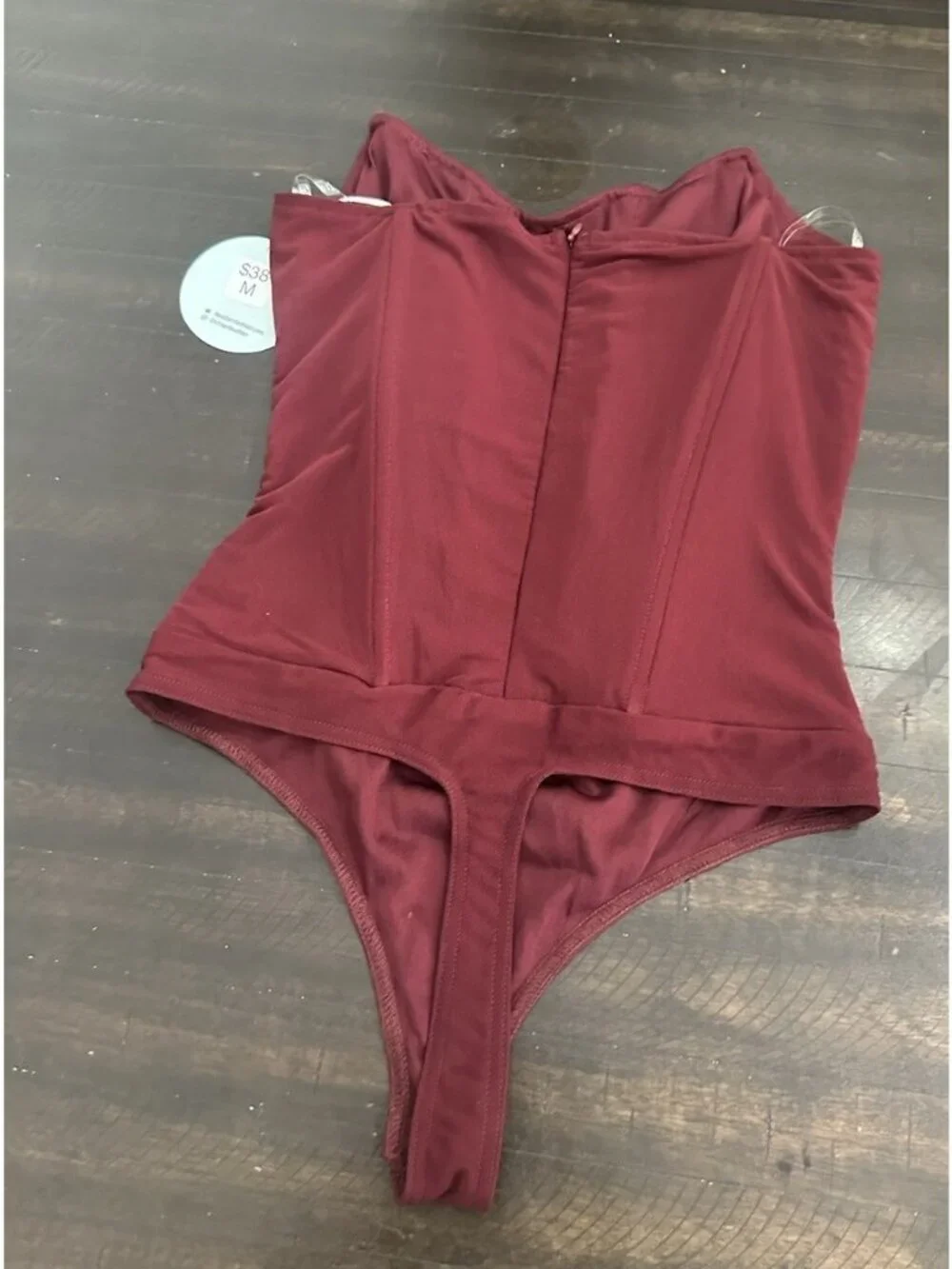 Women’s Cloud Ten Strapless Maroon Bodysuit Medium NWT